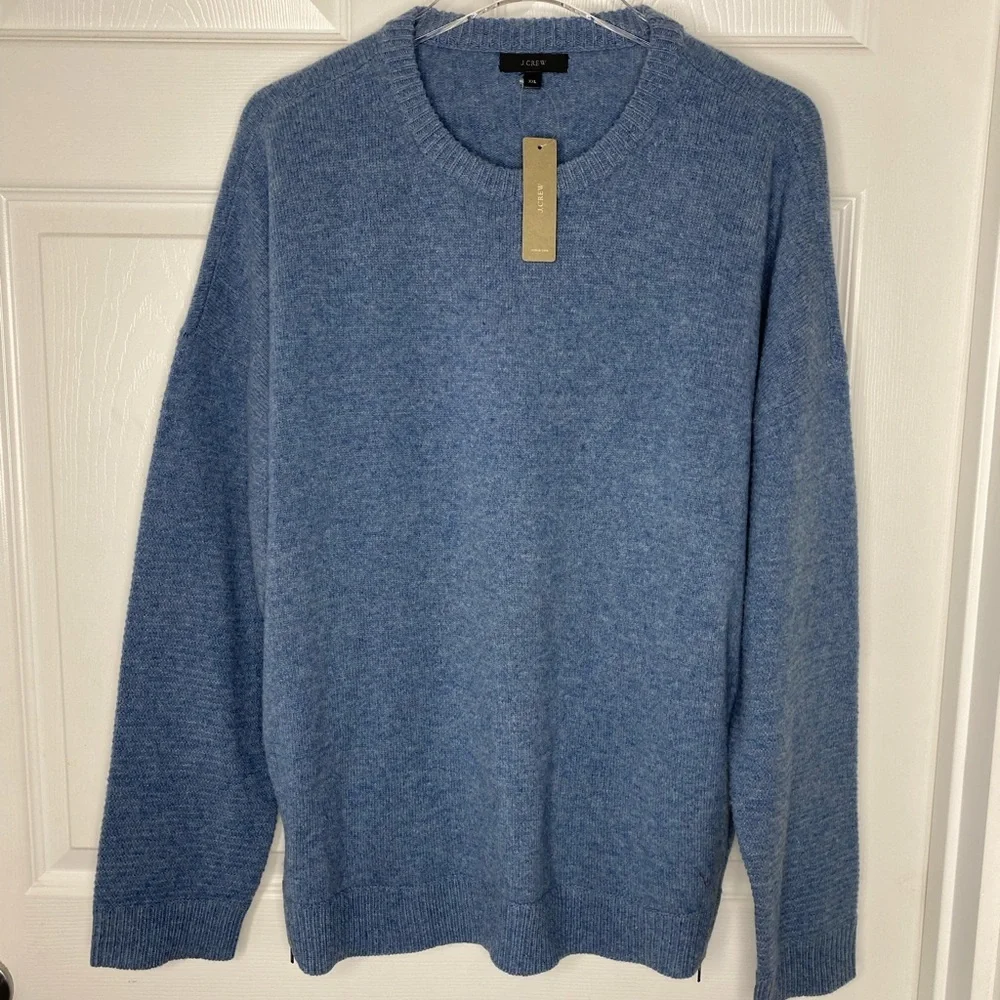 NWT J. Crew 100% Wool Side-Zip Sweater Sz XXL
